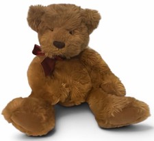 Vtg Russ Plush Teddy Bear Tibbles Brown Stuffed Animal 18 Long Red Ribbon