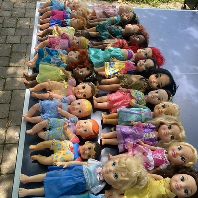 Lot of 24 Disney Princess Baby Dolls 10-14 inch All Different/Unique Good Shape