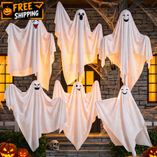 6 Pack Halloween Hanging Ghost Decorations Outdoor Yard Porch Garden Party Decor