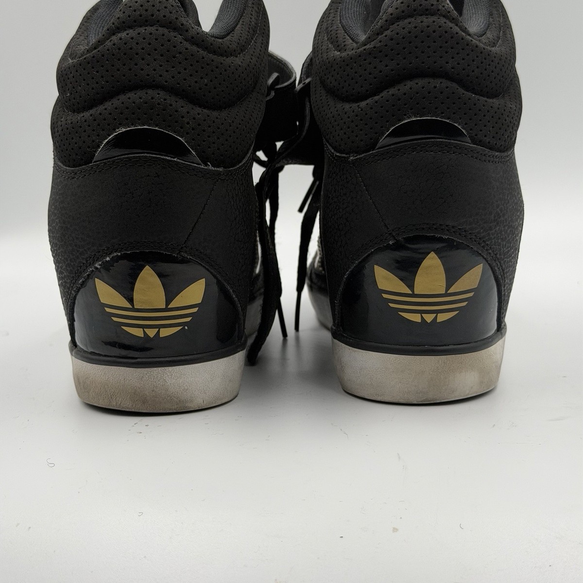 ADIDAS AMBERLIGHT UP Wedge Sneakers Women's Size 10 Black/White/Gold | eBay