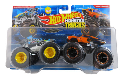 Hot Wheels 2026 Monster Trucks Slam Prix vs '70 Dodge Charger R/T 2-Pack NEW