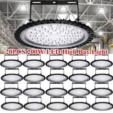 20x 200W UFO LED High Bay Light Shop Lights Warehouse Commercial Lighting Lamp