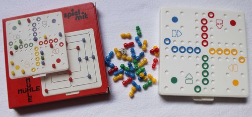 MÜHLE Reise - Spiel aus 1980er Jahre / Werbung von Kreissparkasse Düren NEU