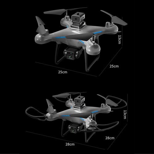 (Dual Camera)KY102 RC Drone Grey Quadcopter Toy Optical Hovering LS - Picture 3 of 24