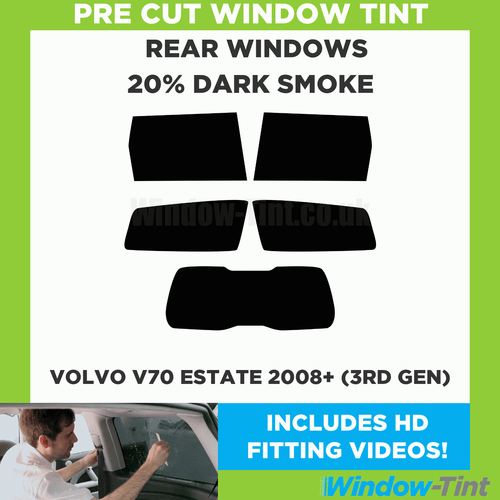For Volvo V70 Estate 2008+ (3rd Gen) Pre Cut Window Tint Kit 20% Dark Rear Film - Picture 2 of 10