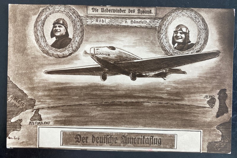 1928 New Ulm Germany Picture Postcard Airmail Cover To Freiburg American Flight