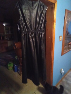 Scoop Women's Faux Leather Midi Dress with Cinched Waist Size S NWT | eBay Scoop Women's Faux Leather Midi Dress with Cinched Waist Size S NWT | eBay