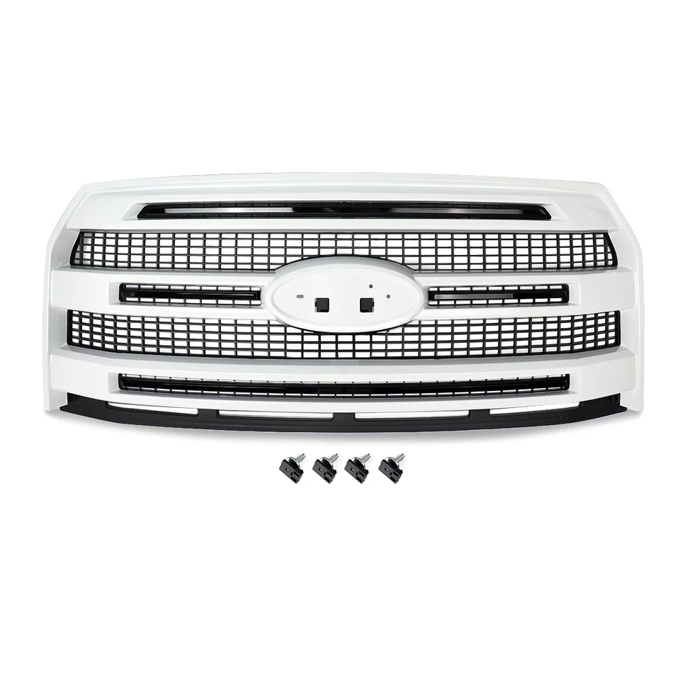 For 2015 2016 2017 Ford F-150 F150 Oxford White Front Grille W/O Camera Hole New - Image 3 of 4