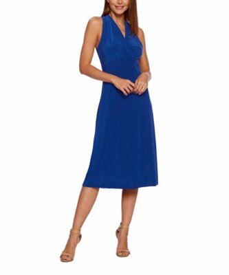 365 everyday Blue Pasadena Surplice Empire-Waist Midi Dress Women's Plus  Size 1x | eBay