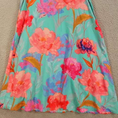 Everly Dress Womens Small Aqua Floral Tank Sundress Lined Shift - Picture 2 of 11