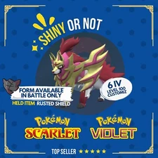 Zamazenta Crowned Shield Shiny or Non 6 IV Competitive Pokémon Scarlet Violet
