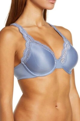 Wacoal 855301 Softly Styled Seamless Underwire Bra, Blue Size 34D