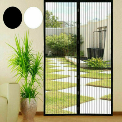 GettyGears Magnetic Window Screen Mesh Curtain - No Drill, Hook & Loop Tape, 31x39 Inch Black
