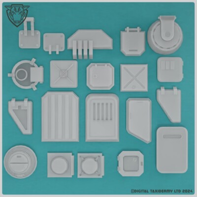 Sci-fi Hatches and Covers - greeblie pack greeble greebly model parts kitbash