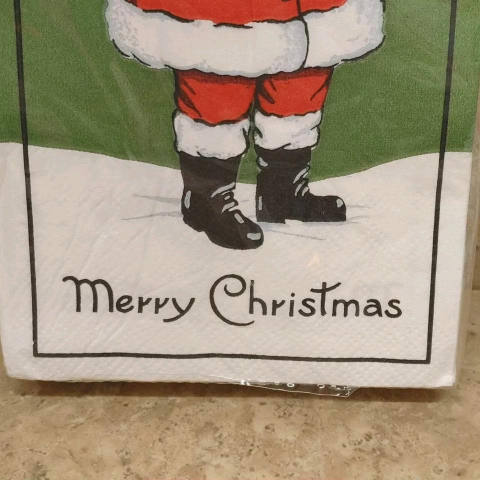 Christmas Guest Towel Napkins Santa Claus Pack Of 32- 3 Ply New - Image 3 of 4