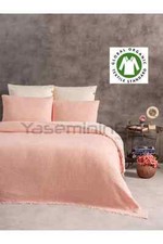100 Turkish Cotton Muslin Blanket, 4 Layers Bedspread, Muslin Bed Cover, Powder