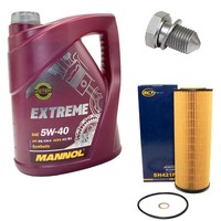 MotoröL ÖLfilter SH421P 5W40 5 Liter + ÖLablassschraube FüR Skoda Superb 3U4