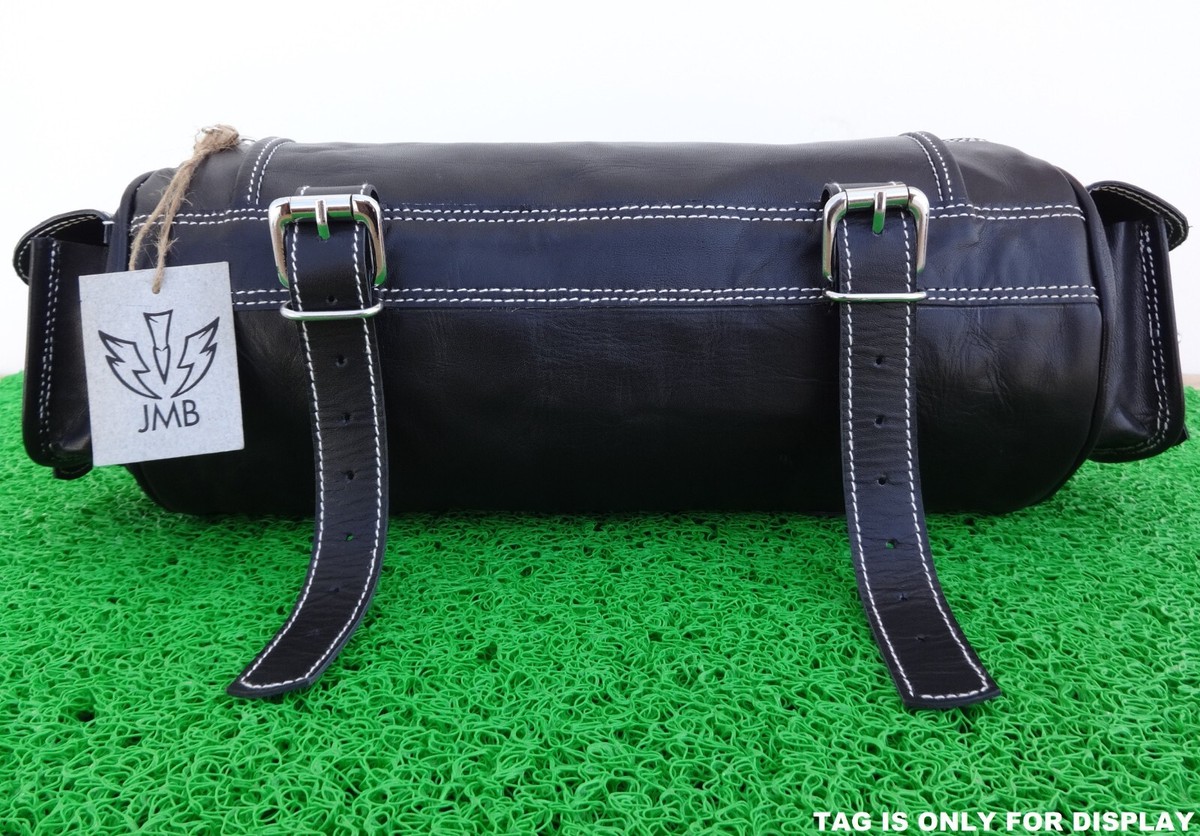 Black Real Leather Tool Bag Motorcycle Front Fork Storage Black Real Leather Tool Bag Motorcycle Front Fork Storage