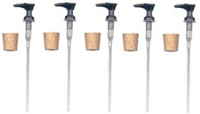Black Plastic Lotion Soap Dispenser Pump Tops w/ Cork Stopper - 50 Pack