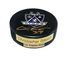 Christopher Gibson Los Angeles Kings Autographed Hockey Puck  A3930