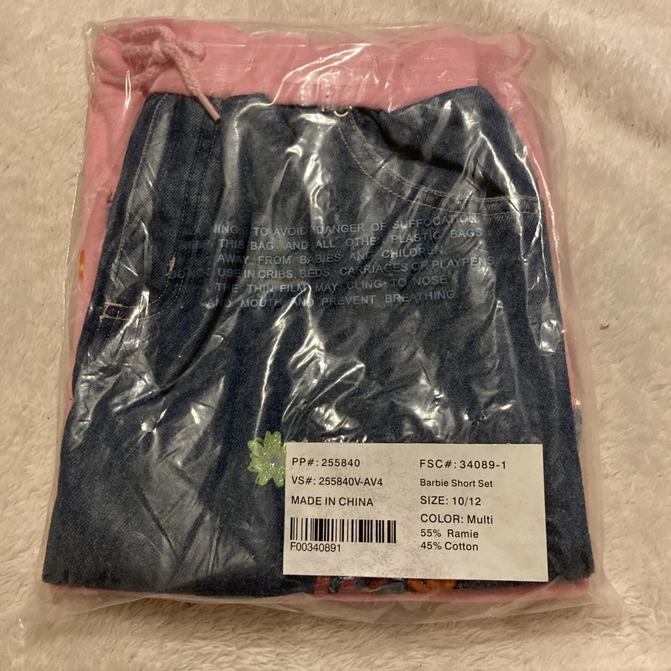 Avon Barbie Short Set, Size 10/12, Sealed In Bag, Unused - Image 2 of 2