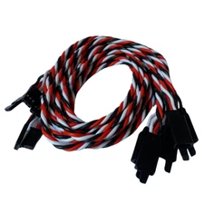 (5) 60CM (~2ft) Twisted 20awg Servo Extension Leads Futaba with Safety Clip