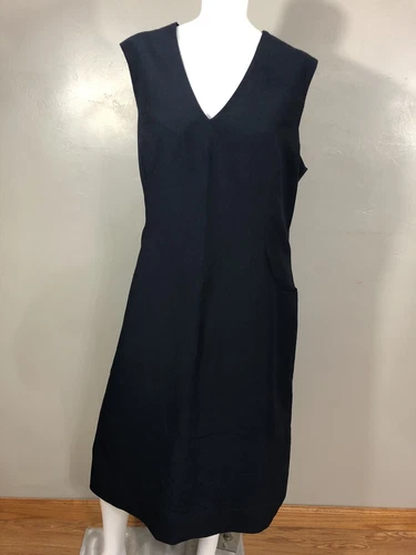 Fechheimer Uniform Dress V Neck Pockets Navy Blue Sz 16 Public Safety