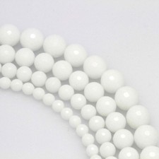 New 6mm 8mm 10mm 12mm White Onyx Gemstone Loose Beads Round 15"