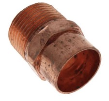1" Dia. Copper To MIP Male Copper Pipe Adapter - 3 Pack
