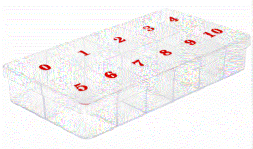Tnbl Empty Nail Tip box, storage box, compartment CLEAR 0-10 - Picture 1 of 1