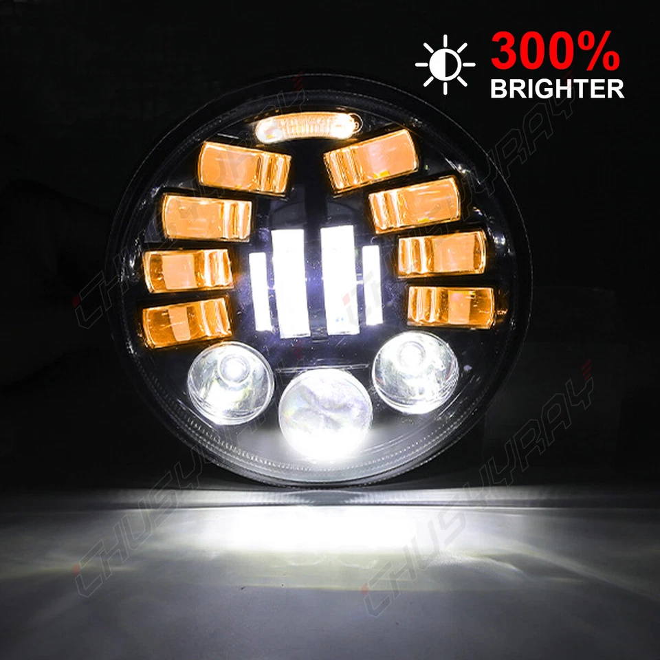 4PC 5.75" 5-3/4" Round LED Headlights for GMC C15/C1500 1961-1971 Pickup C2500 - Image 3 of 4