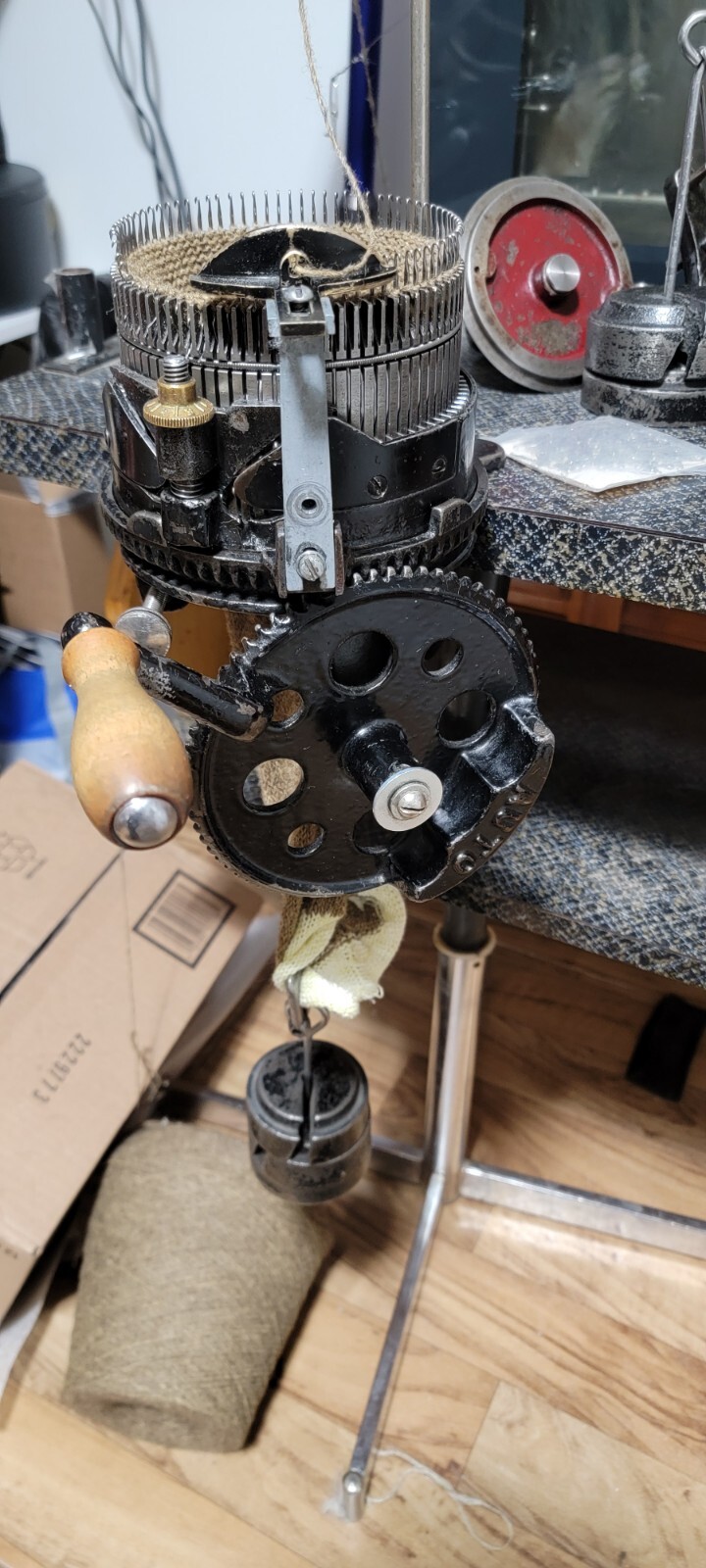 CREELMAN MONEY MAKER AUTOKNITTER SOCK KNITTING MACHINE 80 CYL 40 RIBBER