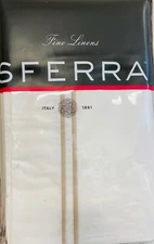 Grand Hotel Continental Sham 26x26 White with 2 line embroidery Taupe Italy made