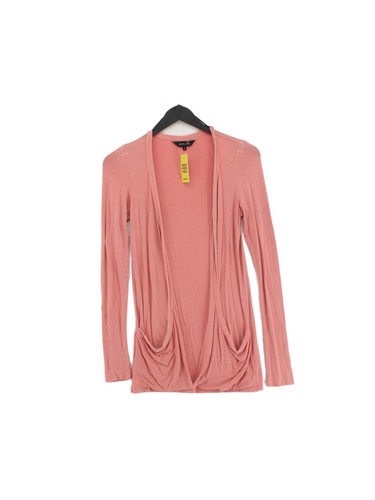 New Look Women's Cardigan UK 8 Pink Viscose with Elastane Round Neck Cardigan