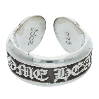 Chrome Hearts SM SCROLL LABEL Small Silver Ring Mens Size 10.5 