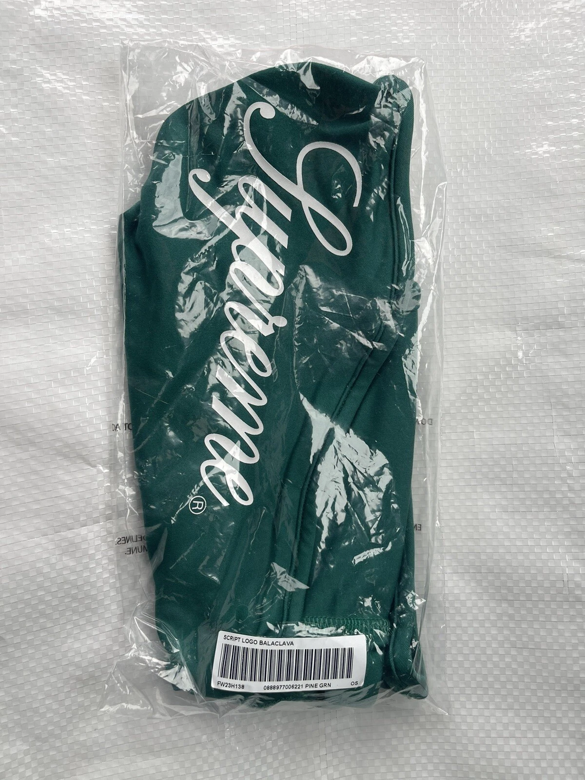 Supreme Script Balaclava leggero pino a mano spedizione gratuita il giorno stesso o successivo