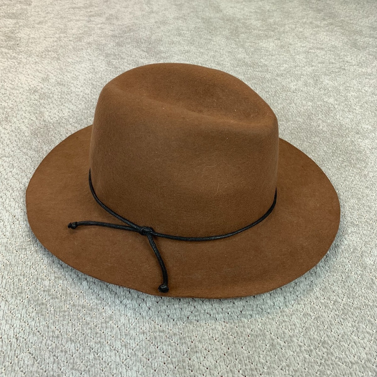 Brown Wool Felt Ladies Women Medium Fedora Hat