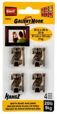 Gallery Picture Hook Holds 20lb 4 Hooks per pack