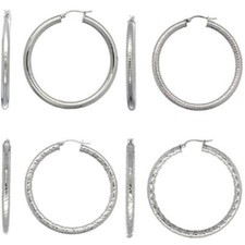 Stainless Steel 2-inch Round 4mm Tube Large Hoop Earrings
