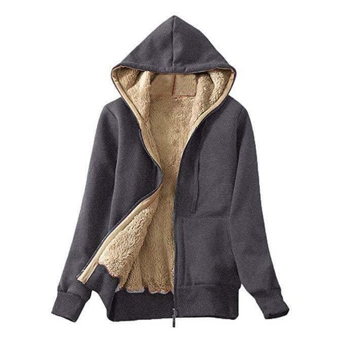 Women Casual Coat Sherpa Lined Zip Up Hooded Jacket Fleece Hoodie Sweatshirt - Bild 13 von 20