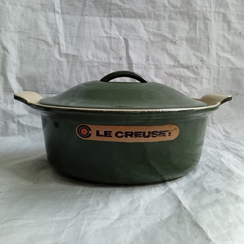 Le Creuset Stoneware Heritage Covered Oval Casserole Dish In Olive Green
