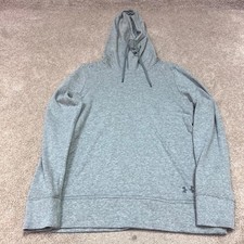 Under Armour Hoodie Loose Women  s Gray Long Sleeve Pullover Size M High Neck