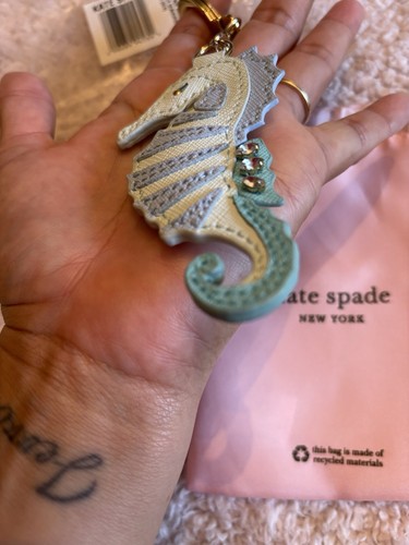 RARE HTF kate Spade Seahorse Jewel Gemstone Crystal Sea Horse Keychain Fob - Picture 6 of 16