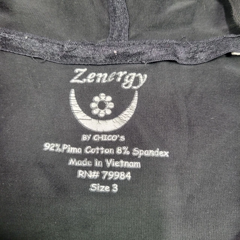 Sudadera con Capucha Zenergy by Chicos para Mujer 3 XL Negra Mezcla de Algodón Pima Cremallera Manga Larga Foto 2 de 4
