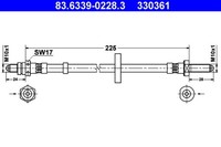 Bremsschlauch ATE 83.6339-0228.3 FüR Ford Escort 4 GAF AWF Abft Orion 2 AFF 3 1