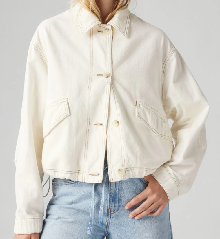 Levi's Women's Denim Janis Utility Jacket White Serenity Wash Size XS NWT