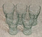 Vintage Coca-Cola Georgia Green Juice Glasses 6 oz Set of 5 Libbey Glass 4.25"