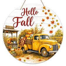 Hello Fall Door Sign Decorations For Home Wall Seasonal Wall Decor