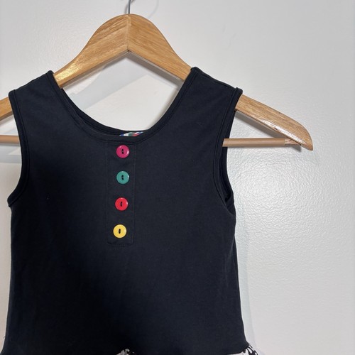 DVF Diane Von Furstenberg Kids Vintage 1980s Sleeveless Colorful Button Dress 6 - Picture 6 of 10