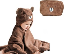 Toddler Bath Towel Baby Towels with Hood 27.5"X55" Ultra Absorbent Soft Bathrobe